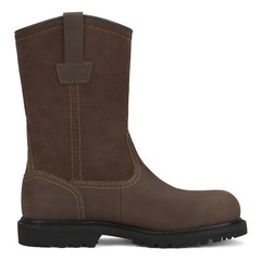 HISEA NINGO Men Steel/Soft Toe Wellington Work Boots Leather Western Cowboy Boot