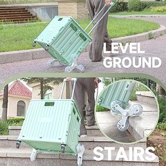 KOLHOFFR Honshine Foldable Cart, Stair Climbing Wheels, Light Green
