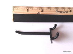 (10 PACK) 2 Inch Black Plastic Peg Hooks for 1/8″ to 1/4″ Pegboard (Made in USA)