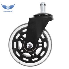 5PC 3 inch Heavy Duty Office Chair Caster Rubber Swivel Wheels Replacement Set