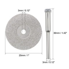 10 Pcs 25mm Diamond Cutting Wheels Cut Off Wheel with 2 x Mandrels