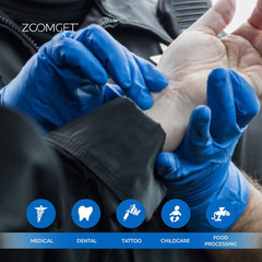 HD Medical Blue Latex Gloves, X-Large, 50 Count, 13 Mil, Powder Free, Textured
