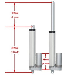 1500N/330lbs Max Lift 12V Heavy Duty 6inch 150mm Stroke Electric Linear Actuator