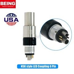 BEING Dental Coupling Adapter 4/6 Hole for NSK/KAVO LED Fiber Optic High Speed