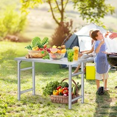 Stainless Steel NSF Commercial Kitchen Work Food Prep Table Single Tier Foldable