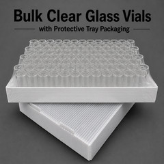 4000ps 10ml Clear Glass Headspace Vials Aluminum Crimp Caps 20mm Beveled Edge GS