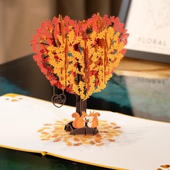 CUTPOPUP 3D Pop 5.9 inches x x 0.2 inches, Fall Heart Tree-6x6in