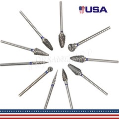 10X Tungsten Carbide Steel Dental Burs Burrs Tooth Drill 2.35mm Polisher Denture