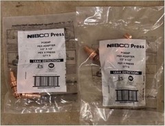 Ten (10) Nibco 1/2″ X 1/2″ Copper / Pex Press Adapter w/Leak Detect _ PC604P