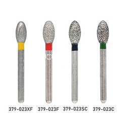 10Pcs Dental Diamond Burs Round Ball High Speed Drills 379/023XF Extra Fine Grit