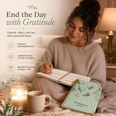 Gratitude Journal Hardcover,Colorful Layout Design 5.9 x 8.6 inches, Green