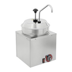 7L/1.85Gal Cheese Dispenser with Pump Commercial Stainless Steel Cheese Warmer