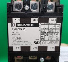 SQUARE D 8910DPA63V02 3POLE 60A 600V Definite Purpose Magnetic Contactor [2NS1]