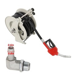 Diesel Hose Reel 3/4″ × 50′ Auto Refueling Nozzle Gun Fuel Hose Reel Retractable