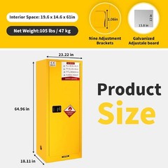 12/45/60/80 Gal Flammable Liquids Storage Cabinet Fireproof Cabinet for Factory