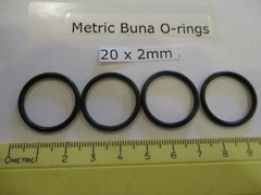 20mm ID x 24mm OD x 2mm thick O-ring. Buna-70. Quan 4.