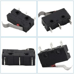 Litoexpe 12pcs Mini Micro Limit Switch, 5A 125 250V Handle length:17mm, Black