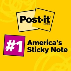 Post-it Notes 3″ x 3″ Canary Collection 100 Sheet/Pad (654-2700-YW)
