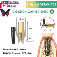 US Dental Straight Abutment Hiossen ET Osstem TS Ti Mini Regular Platform Hex