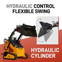 Mini Skid Steer Loader 24HP 4-in-1 Bucket 3-Stage Pump Hydraulic System Pick Up