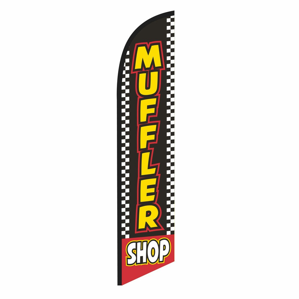 Muffler Shop 12ft Feather Banner Swooper Flag – FLAG ONLY