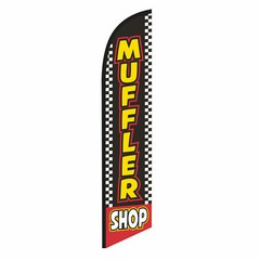 Muffler Shop 12ft Feather Banner Swooper Flag – FLAG ONLY