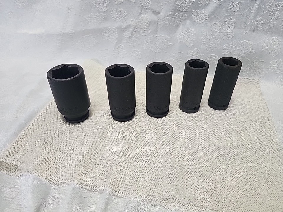 Lot/5 -3/4 Drive 6pt Deep Impact Socket ~3 Chrome Vanadium,2CR-Molybdenum C-LIST