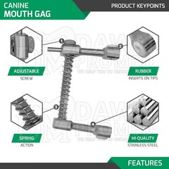 4 Pcs Canine Mouth Opening Gag Set S, M, L, XL Animals Veterinary Inst German Gr
