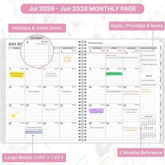 2026-2028 Monthly Planner 2 Year Calendar Jul 2026-Jun 2028 8.5×11 Large