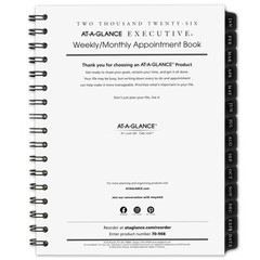2026 Weekly Monthly Appointment Book Refill 6-1/2″ x 8-3/4″ Medium Executive …