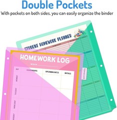 Multicolor Binder Dividers 48 Count with Pockets & Tabs for 3 Ring Organizer