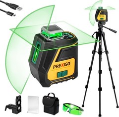PREXISO 360 Laser Level with Tripod – IP54 Rechargeable Wide Angle Vertical NEW