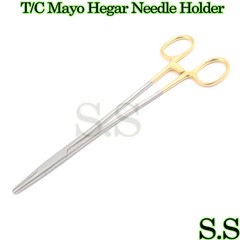 T/C Mayo Hegar Needle Holder Driver 8″ with Tungsten Carbide German Grade