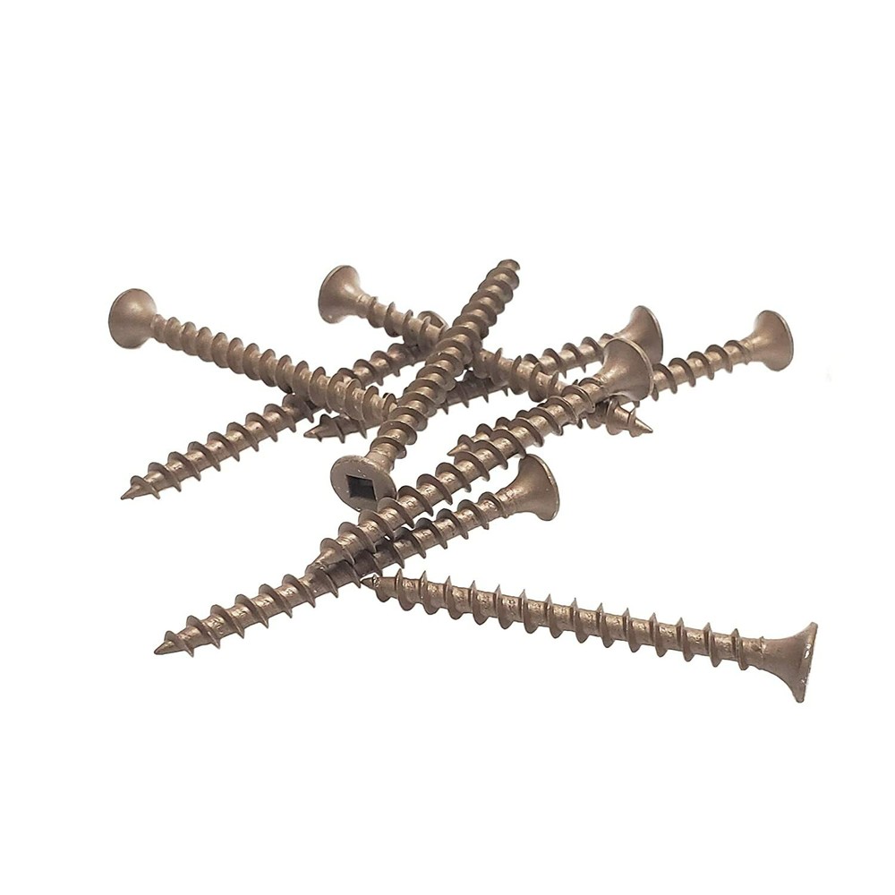 #8 x 2″ Deck Screws | Square Drive | Bugle Head | Brown Ruspert | 500pcs Box