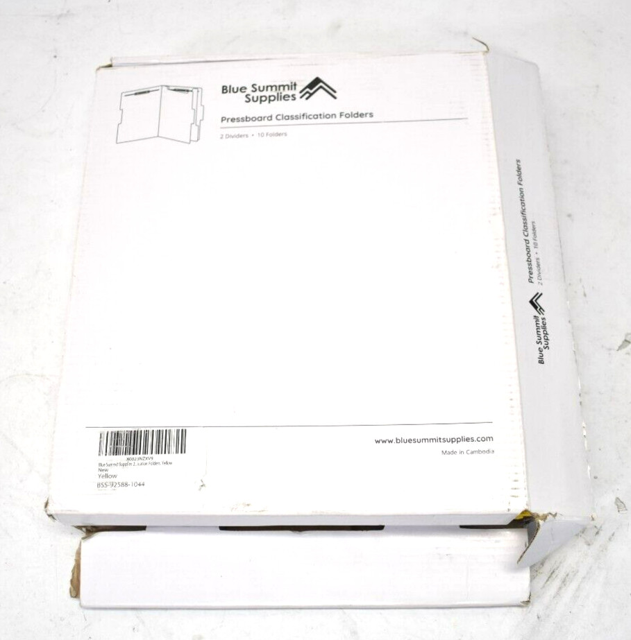 Blue Summit Supplies Classification Folders 10 Pack Yellow 2 Divider 2″ Expand