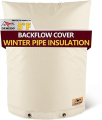 Sand Colored Backflow Preventer Insulation Cover for All Seasons – 16″W x 20″H