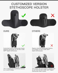 Stethoscope Holder Clip for EKO CORE 500� � Lightweight PU Leather Hip Holder