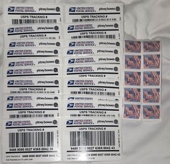 20 Stamps + 50 FREE Tracking labels USPS stickers
