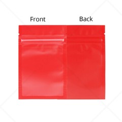 5x7in Matte Red Foil Mylar Flat Zip Lock Pouch Bag w/ Clear Front & Machine