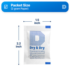 2 gram X 100 PK “Dry & Dry”Silica Gel Desiccant Packets(Reusable)-FDA Compliant