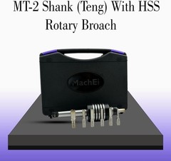 MachEl MT2 Live Revolving Center & HSS Rotary Broach Hex Tool for Lathe CNC.