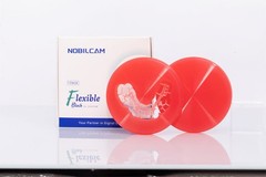 NOBILCAM Flexible Disc Block Nylon Resin Clear Pink Shade 98mmx20mm/25mm for Lab