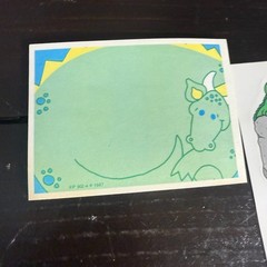 Lot Vintage Shapes Etc. Teacher Note Pad 50 Sheets Dinosaurs Post Its 1987 Kid