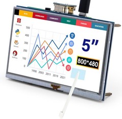 5-Inch Resistive Touch Screen TFT LCD Display, 800×480 HD Resolution, Compati…