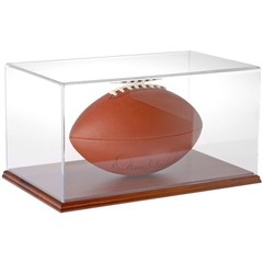 Plymor Clear Acrylic Display Case with Hardwood Base, 16″ W x 10″ D x 8″ H