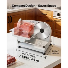 Uimoso 200W Electric Meat Slicer with 7.5″ Stainless Blade&Adjustable Thickness
