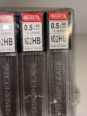 Maxco Mechanical Pencil Leads 0.5x60mm No.2HB 12 Leads Per Container lot of 48