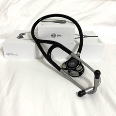 Eko CORE 500 Digital Stethoscope for Cardiology, Black/Silver.