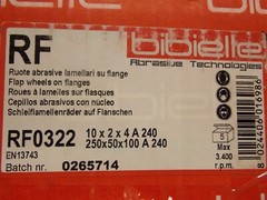 Bibielle 10″x2x4 Flap Wheel Aluminum Oxide 240Grit Unmounted Sanding 100.00 Valu