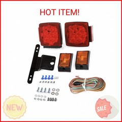 CZC AUTO 12V Submersible LED Trailer Tail Light Kit for Under 80 Inch Boat Utili